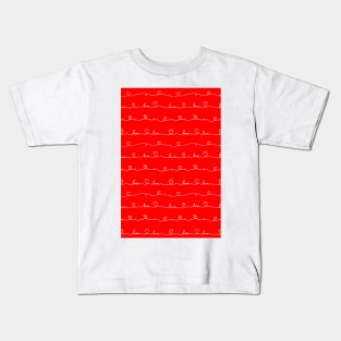 love doodle red, with white text Kids T-Shirt